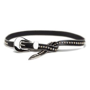 B-Low The Belt black Barcelona studded loop waist leather belt, size small